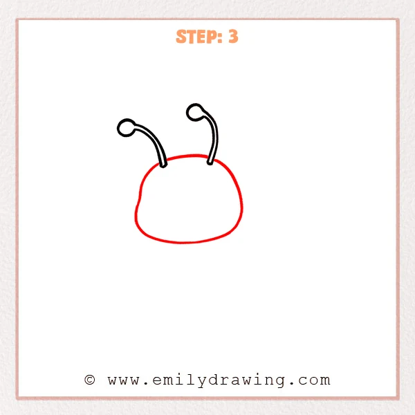 how to draw a cartoon ant - Step 3